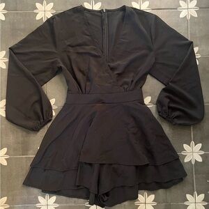 Black Long Sleeve Romper